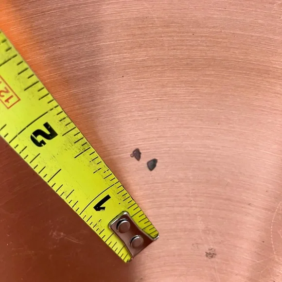 Round bottom Copper Mixing Bowl with brass ring. 11” inches across - Picture 11 of 12